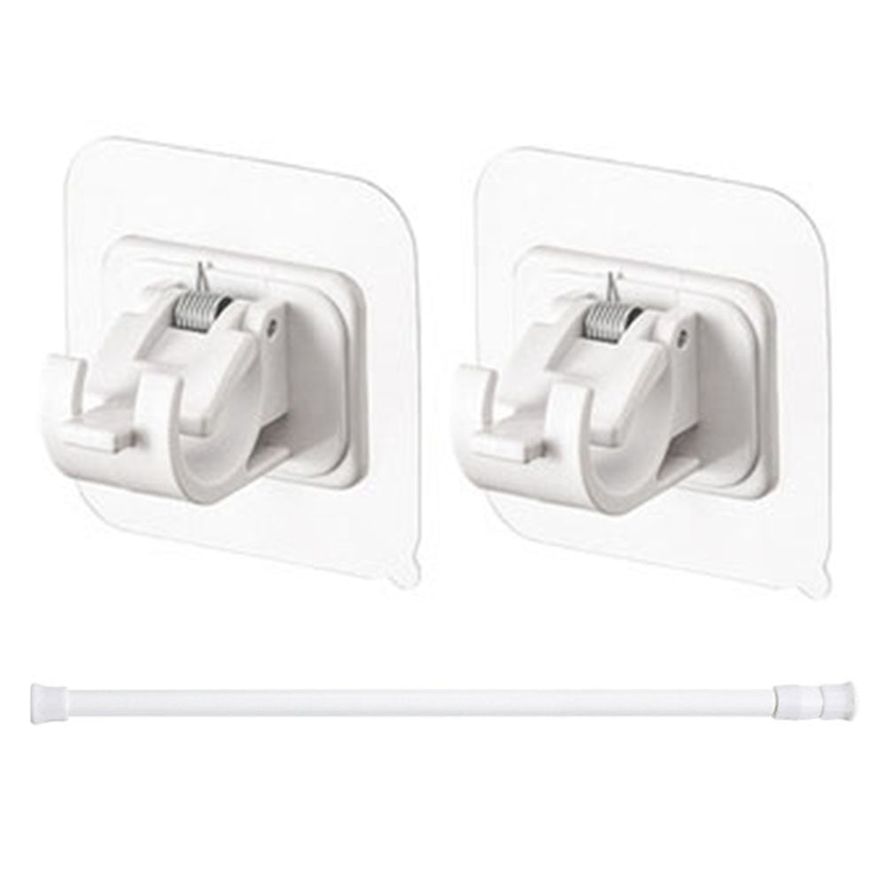 60-110CM Telescopic Tension Rod Towel Curtain Rod Wardrobe Bathroom Clothes Hanger Pole with 2 Rod Holder Hooks 60-110CM Telescopic Tension Rod Towel Curtain Rod Wardrobe Bathroom Clothes Hanger Pole with 2 Rod Holder Hooks
